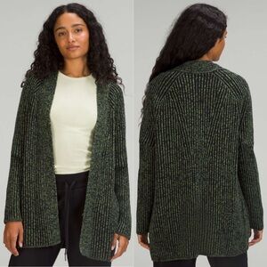 Lululemon‎ Green Foliage Cotton-Cashmere Blend Sweater Wrap